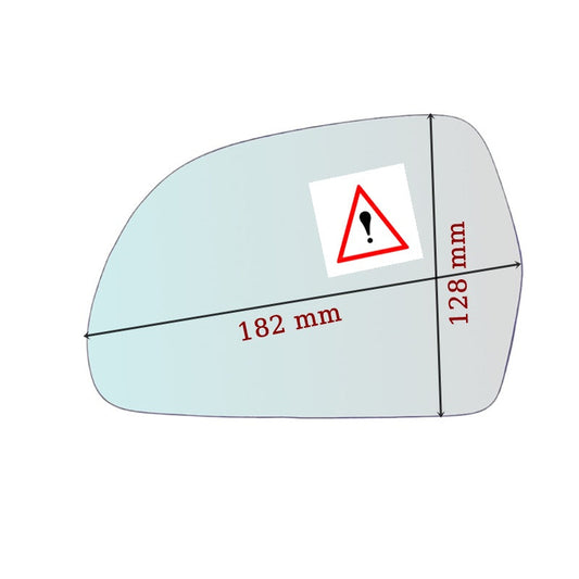 Vitre rétroviseur côté DROITE pur Audi A4 IV (8K) 2007-2009 - www.glass-europa.com