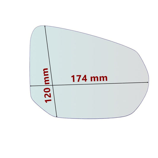 Vitre rétroviseur côté GAUCHE pur Audi Q2 (GAB) depuis 2016> GALLO RETROVISORI