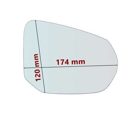 Vitre rétroviseur côté GAUCHE pur Audi Q2 (GAB) depuis 2016> GALLO RETROVISORI