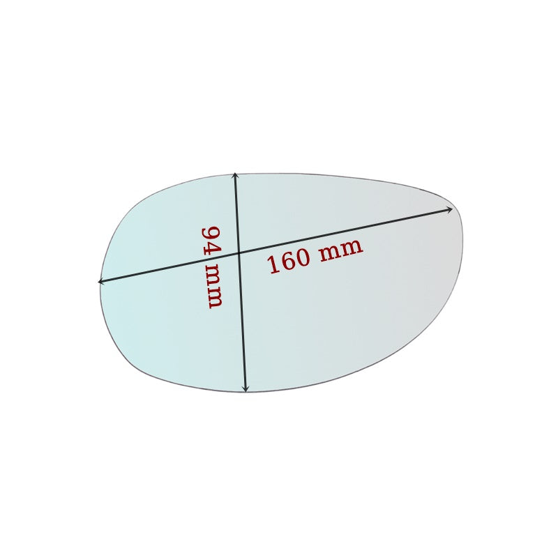 Vitre rétroviseur côté DROIT pur Kymco Exciting 300 - www.glass-europa.com