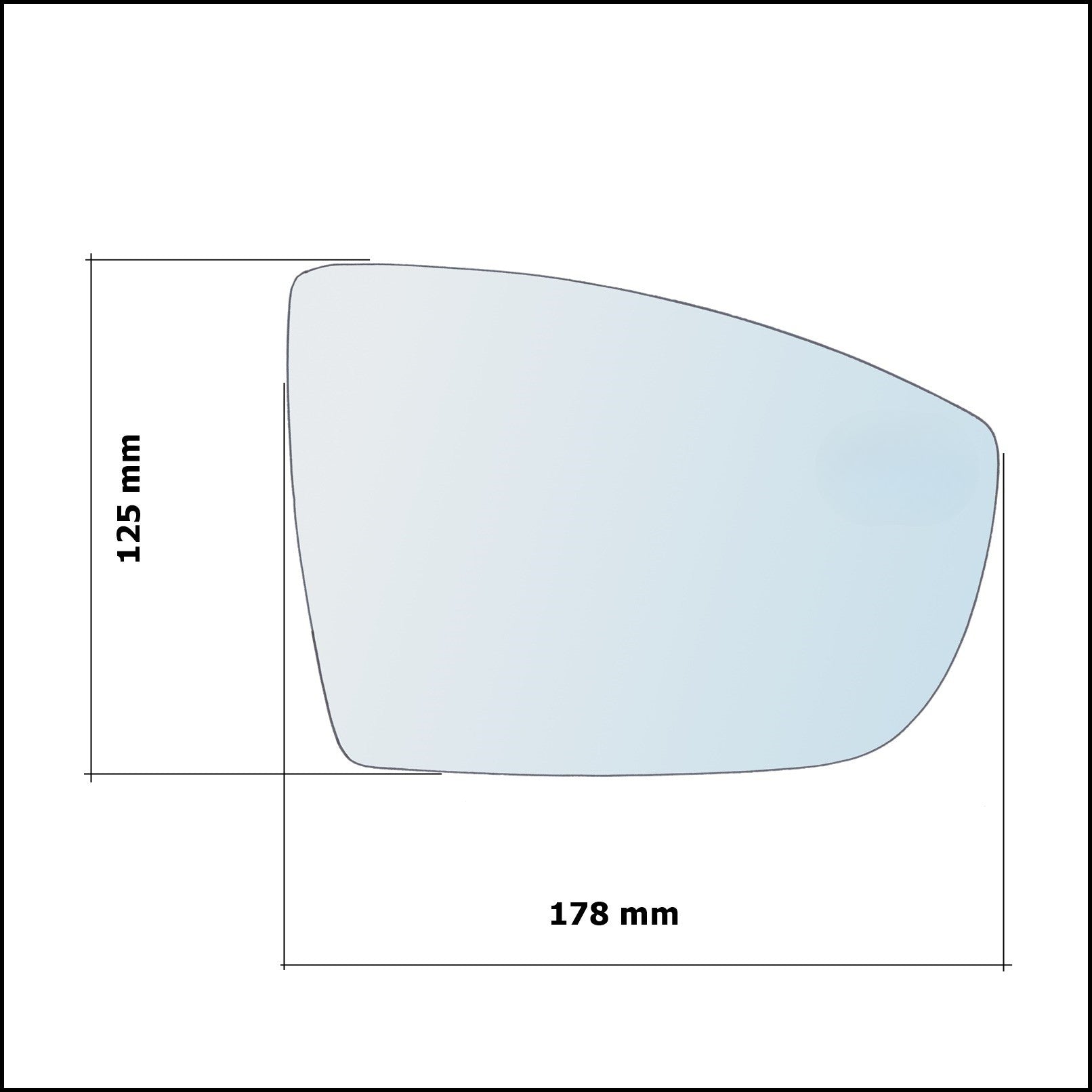 Plaque de miroir rétroviseur DROIT Pur Ford S-Max I (WA6) depuis 2006-2014 - MIROIRS-AUTO2004